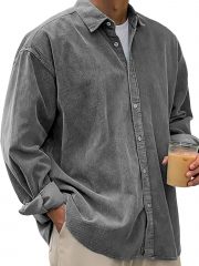 Casual Loose Men's Autumn And Winter Thick Shirt Jacket — Black - Image 7