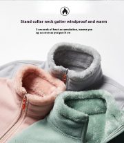 Double-sided Polar Fleece Outdoor Thick Warm Sweater Coat — Rubber Powder - Image 20