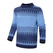 Men's Crewneck Pullover Sweater Unisex Fair Isle Long Sleeve Knitted Sweater — White - Image 2