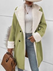 Leisure Commute Woolen Coat For Women — Green