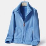 Double-sided Polar Fleece Outdoor Thick Warm Sweater Coat — Sky Blue