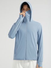 Ice Silk Big Brim Detachable Face Cover Ultraviolet-proof Sun-protective Clothing — Men's Jade White - Image 9