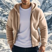 Men's Thickened Warm Double-sided Fleece Jacket Zipper — Gray - Image 6