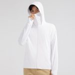 Ice Silk Big Brim Detachable Face Cover Ultraviolet-proof Sun-protective Clothing — Men's Jade White