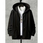 Men's Plus-sized Casual Hooded Sweater — Black
