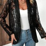 Lace Blouse Jacket — Black