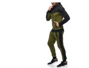 Men's Hooded Color Block Casual Cardigan Set — Red - Image 7