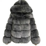 Women's Minimalist Hooded Patchwork Fur Grass Jacket — Lotus root pink - Image 6