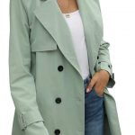 European And American Autumn Women's Double Breasted Fashion Casual Trench Coat — Green