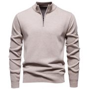 Men's Knitwear Top Half Zipper — 6983 Dark Gray - Image 2