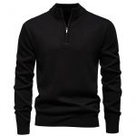 Men's Knitwear Top Half Zipper — 6983 Black