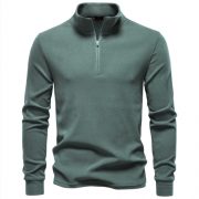 Men's Knitwear Top Half Zipper — 6983 Dark Gray - Image 10