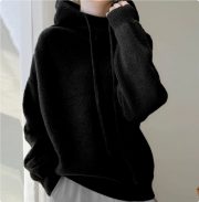 Hooded Solid Color Knitted Sweater — Premium Grey - Image 6
