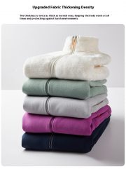 Double-sided Polar Fleece Outdoor Thick Warm Sweater Coat — Rubber Powder - Image 23