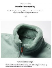 Double-sided Polar Fleece Outdoor Thick Warm Sweater Coat — Rubber Powder - Image 25