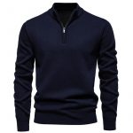 Men's Knitwear Top Half Zipper — 6983 Navy Blue