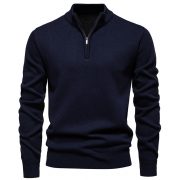 Men's Knitwear Top Half Zipper — 6983 Dark Gray - Image 8