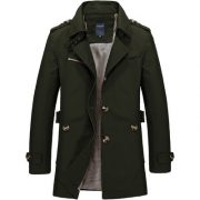Men's casual jacket mid-length trench coat — Black - Image 3