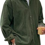 Casual Loose Men's Autumn And Winter Thick Shirt Jacket — Army Green