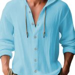 Men's Casual Long-sleeved Top — Sky Blue