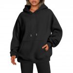 Men's And Women's Fashion Casual Exercise Drop-shoulder Sleeve Hoodie — Black
