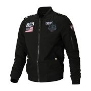 Men's flight jacket baseball uniform — Black Add cotton - Image 5