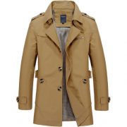 Men's casual jacket mid-length trench coat — Black - Image 5