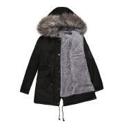 Parka Cotton-padded Coat Mid-length Hooded — Purplish Blue - Image 8