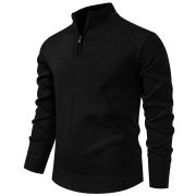 Men's Knitwear Top Half Zipper — 6983 Dark Gray - Image 4