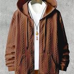 Men's Plus-sized Casual Hooded Sweater — Caramel Color