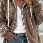Women's Fashion Loose Thick Plush Hooded Jacket — Brown