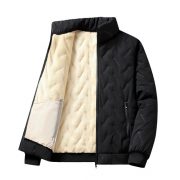 Berber Fleece Cotton Coat Fleece-lined Thickened Cold Protection Warm Winter — Black - Image 2