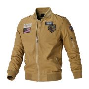 Men's flight jacket baseball uniform — Black Add cotton - Image 6