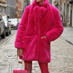 Warm Temperament Leisure Baggy Coat — Rose Red