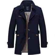 Men's casual jacket mid-length trench coat — Black - Image 4