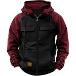 Men's Hoodie Youth Sports Multi-pocket Workwear — Black