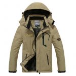 Couple outdoor hooded plus size — Male Khaki