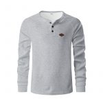 Waffle Buckle Quick-drying Raglan Henry Long Sleeve — Light Gray