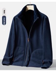 Double-sided Polar Fleece Outdoor Thick Warm Sweater Coat — Rubber Powder - Image 19