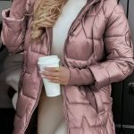 Elegant Winter Hooded Down Jacket Cardigan Coat — Pink
