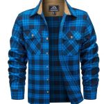 Fleece Lined Men's Jacket Long Sleeve Lapel Plaid — Bao LAN Ge
