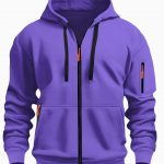 Zipper Hooded Sweatshirt Men's Sports Casual Cardigan Coat — Purple