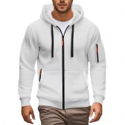 Zipper Hooded Sweatshirt Men's Sports Casual Cardigan Coat — Purple - Image 4