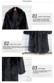 Autumn And Winter Women's Suit Collar Coat Artificial Environmental Fur — Gray - Image 9