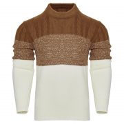 Men's Casual Color Block Long Sleeve Cable Knit Pullover Sweater — Blue - Image 8