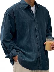 Casual Loose Men's Autumn And Winter Thick Shirt Jacket — Black - Image 12