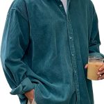 Casual Loose Men's Autumn And Winter Thick Shirt Jacket — Peacock Green