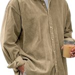 Casual Loose Men's Autumn And Winter Thick Shirt Jacket — Khaki