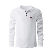 Waffle Buckle Quick-drying Raglan Henry Long Sleeve — Black - Image 9