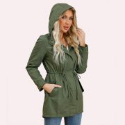 New Cotton Anorak Women's Spring And Autumn Coat — Army Green - Image 2